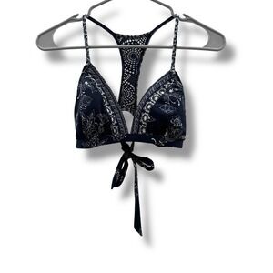 Robin Piccone Bandana Print Bikini Top Women's‎ Size Small Tie Back Swimwear